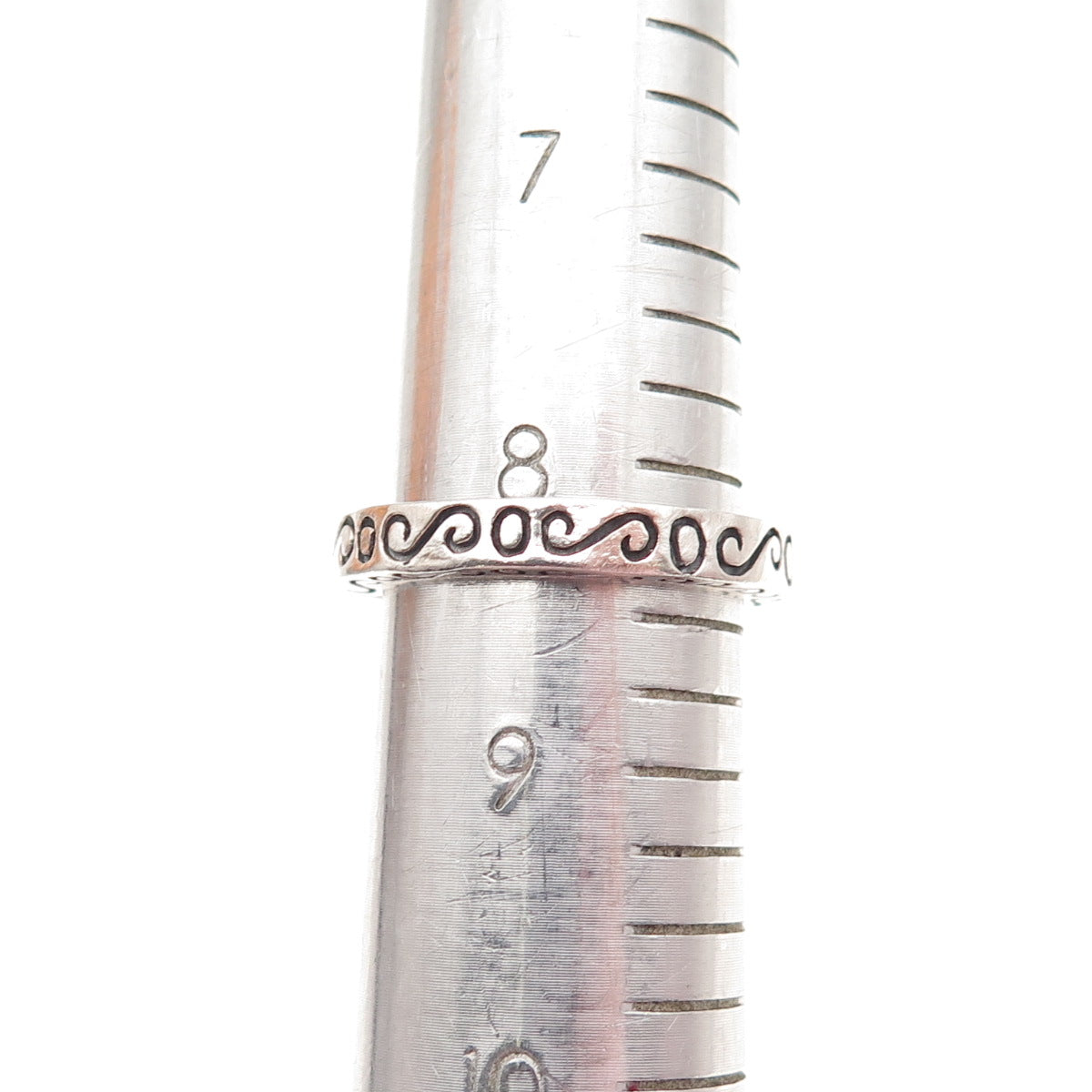 BOMA 925 Sterling Silver Vintage Swirl Stackable Band Ring Size 8.5