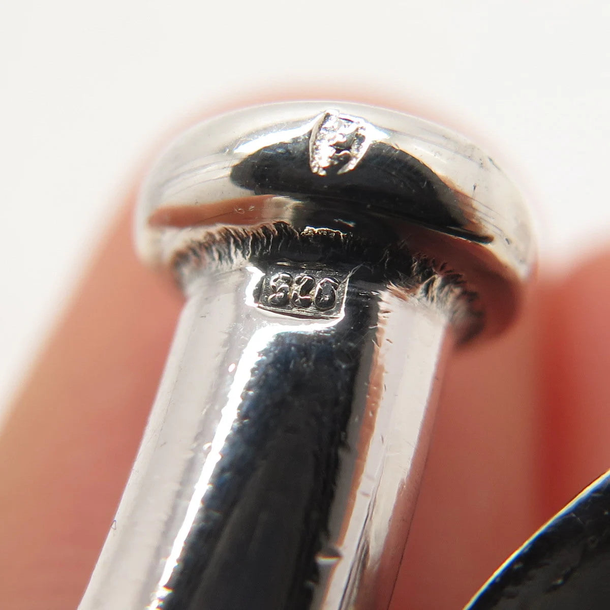 925 Sterling Silver Vintage Real Amber Slide Pendant
