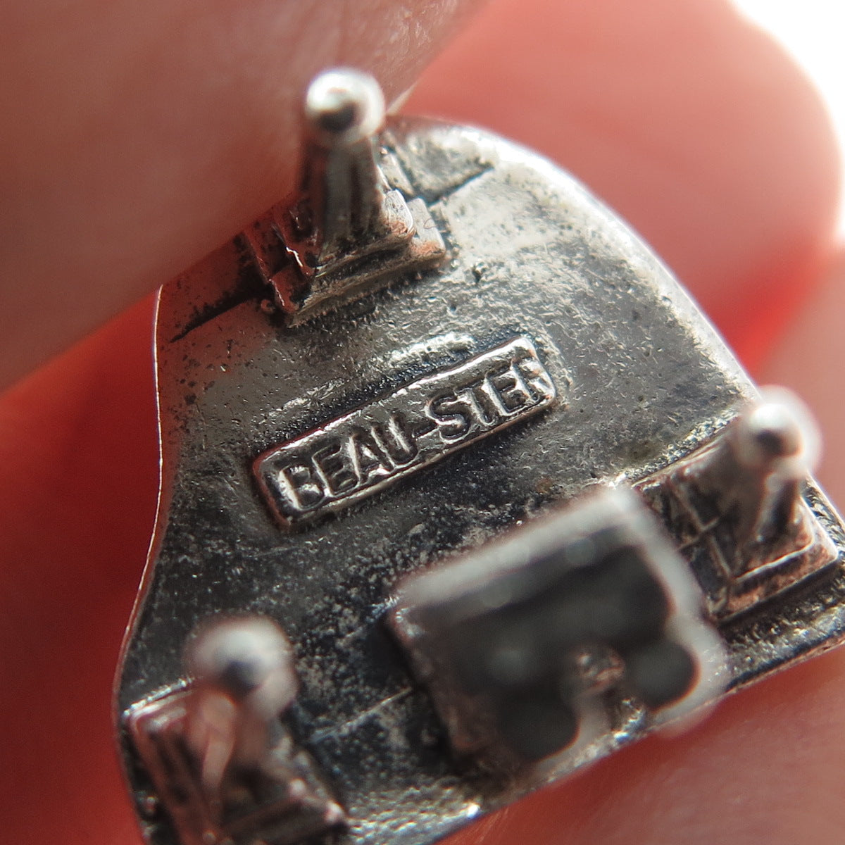 BEAU 925 Sterling Silver Vintage Grand Piano Locket Minimalist 3D Charm Pendant