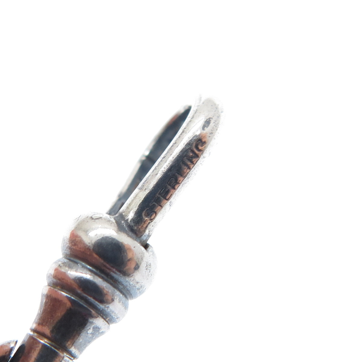 Old Stock 925 Sterling Silver Antique Bracelet / Necklace Carabiner Lobster Lock