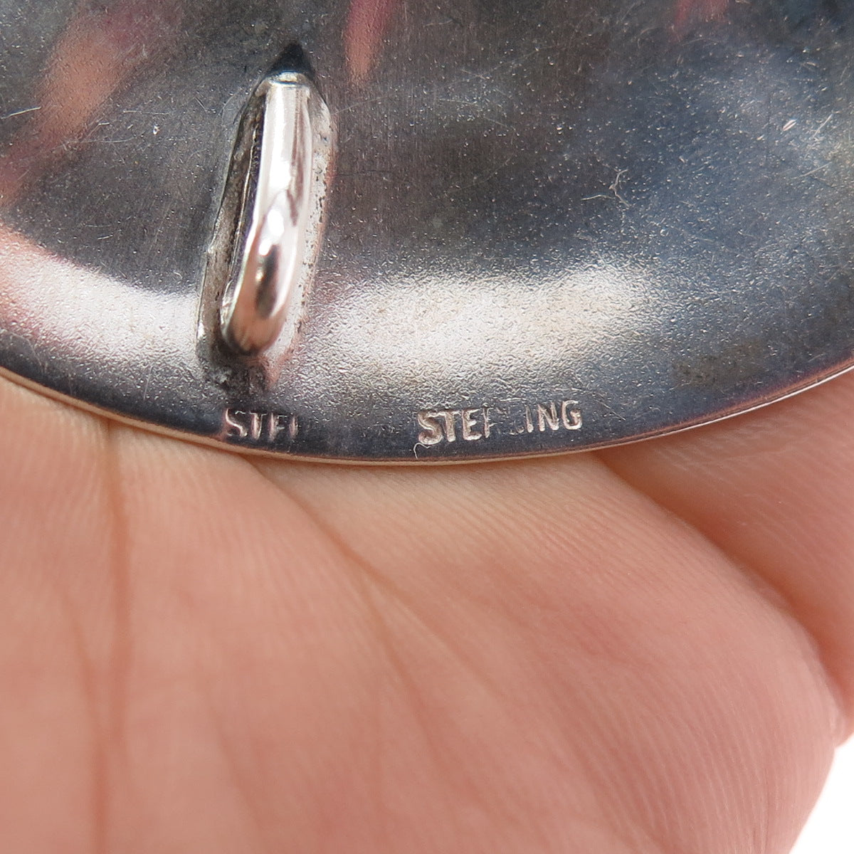 Old Pawn 925 Sterling Silver Vintage Southwestern Tribal Pin Brooch / Pendant