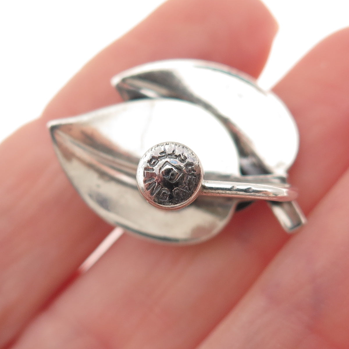 Beau 925 Sterling Silver Vintage Floral Oxidized Screw Back Earrings