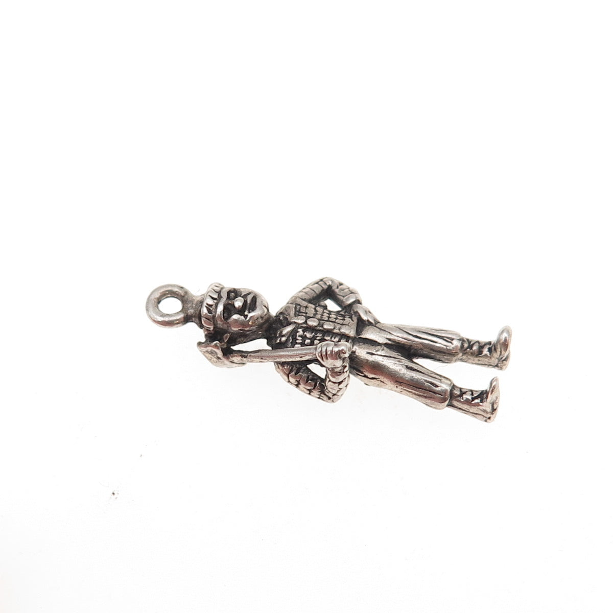 925 Sterling Silver Antique Art Deco Paul Bunyan Lumberjack 3D Charm Pendant