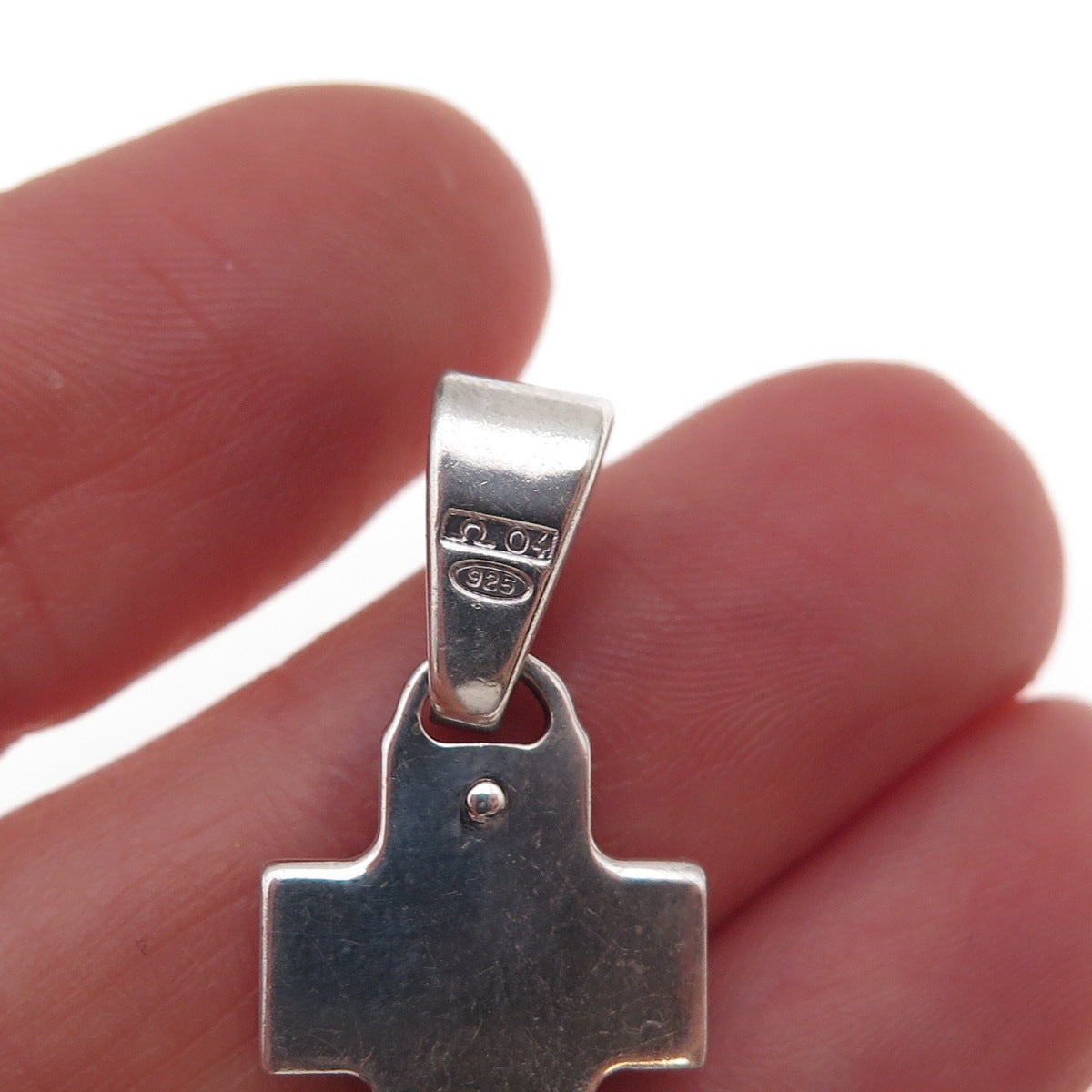 925 Sterling Silver Vintage Cross Oxidized Charm Pendant