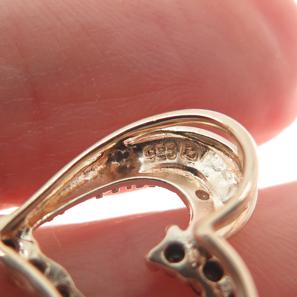 ROSS SIMONS 925 Sterling Rose Gold Plated Diamond Accent Sapphire Heart Pendant