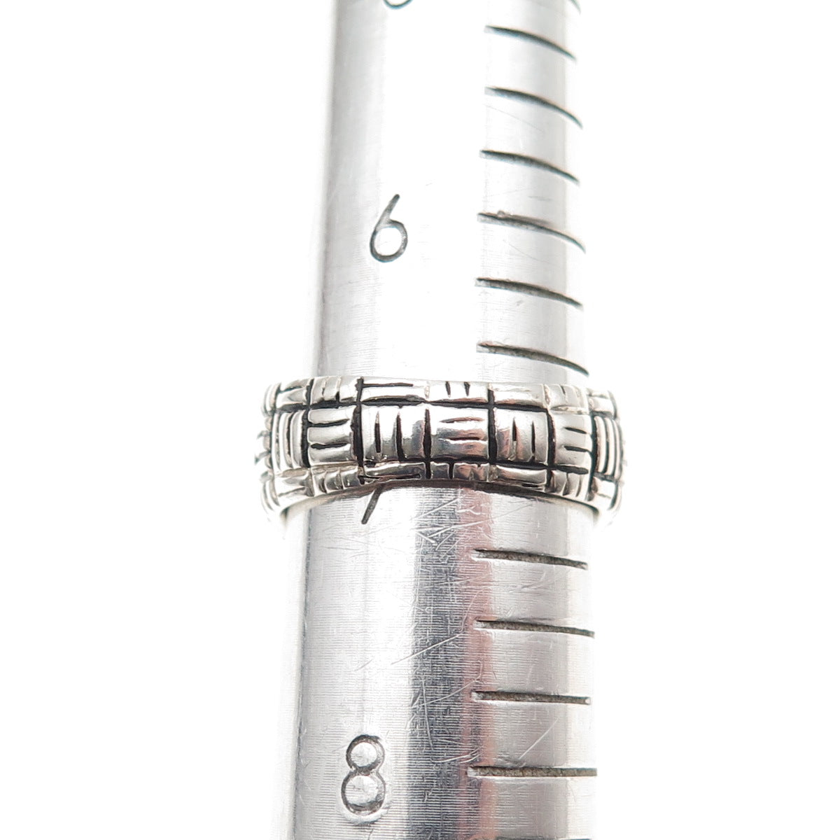 ESPO Joseph Esposito 925 Sterling Silver Vintage Woven Oxidized Ring Size 7