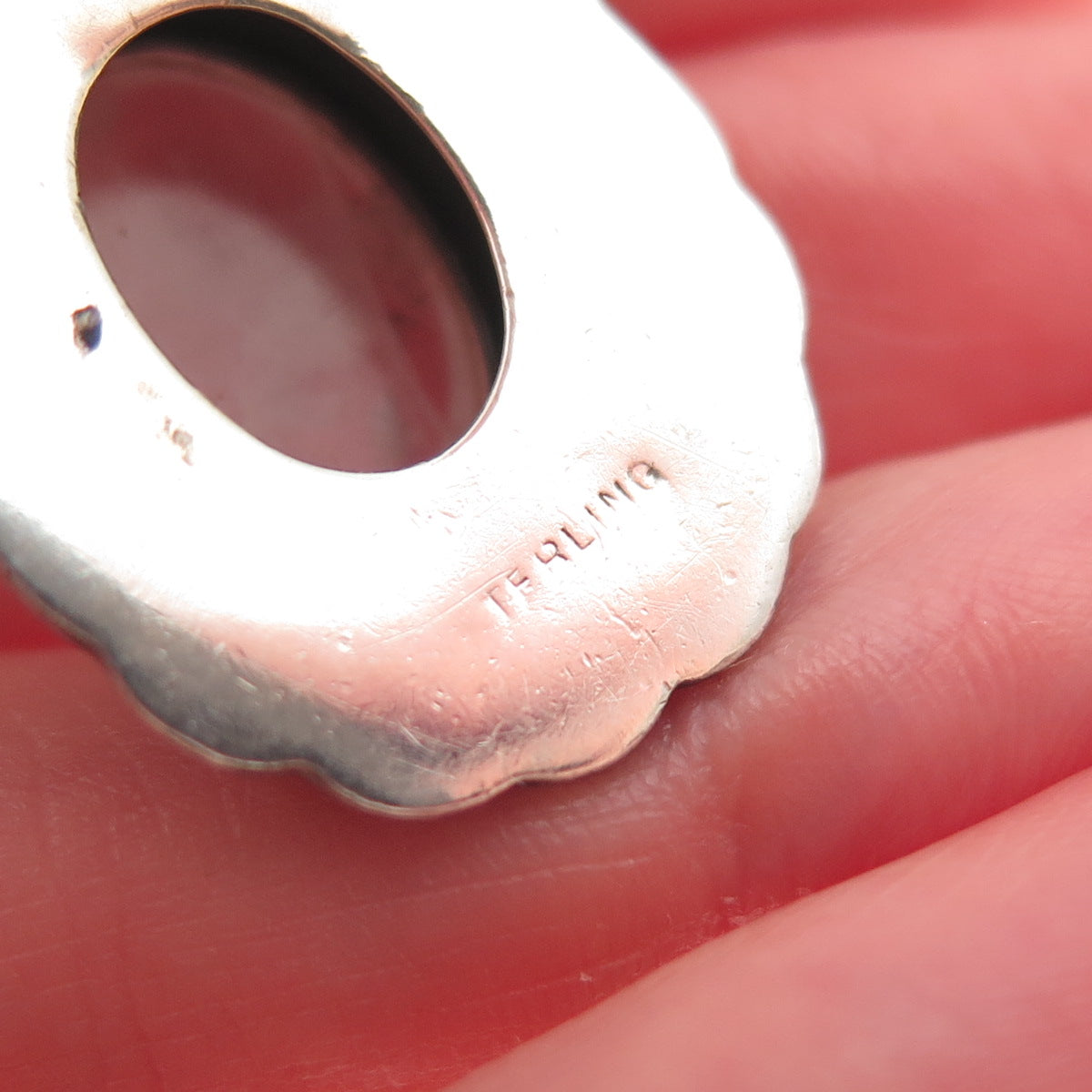 925 Sterling Silver Antique Art Deco Real Rose Quartz & Marcasite Charm Pendant