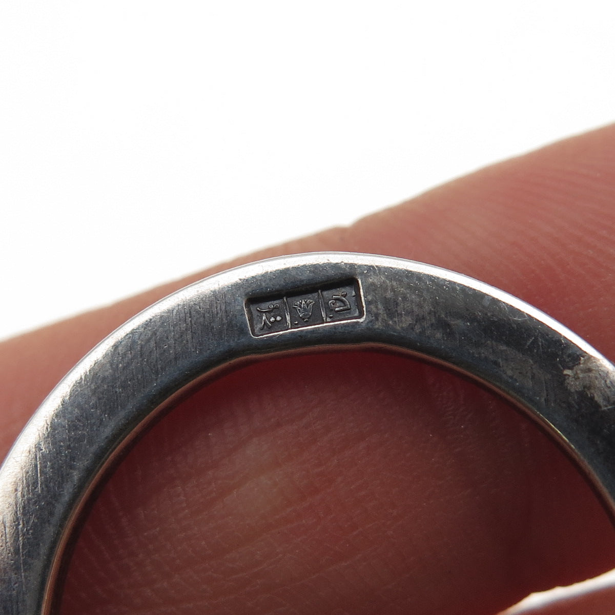 800 Silver Vintage Egyptian Pharaoh Oxidized Key Fob Chain