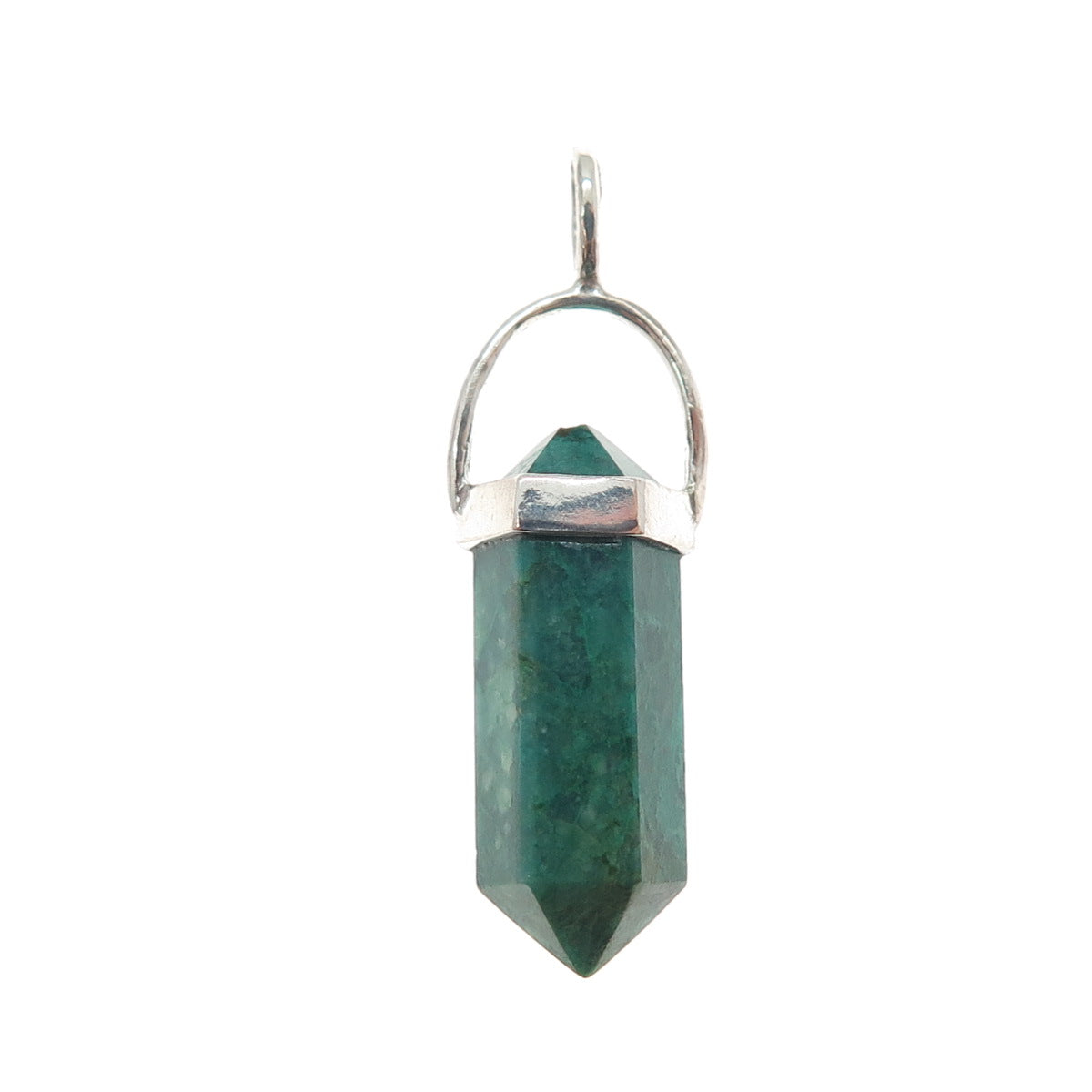 925 Sterling Silver Vintage Real Azurite Amulet Charm Pendant