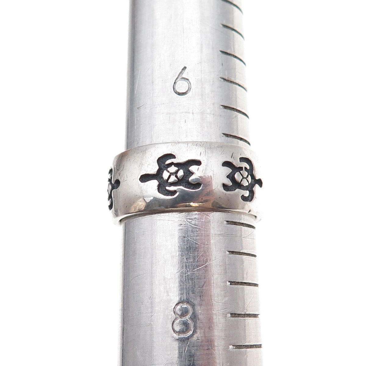 Peter Stone 925 Sterling Silver Vintage Turtle Oxidized Band Ring Size 7.25