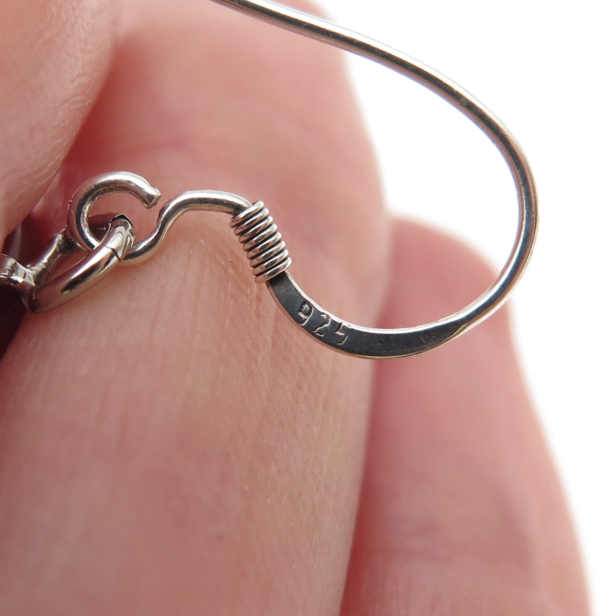 925 Sterling Silver Vintage Real Carnelian Starfish Dangle Earrings