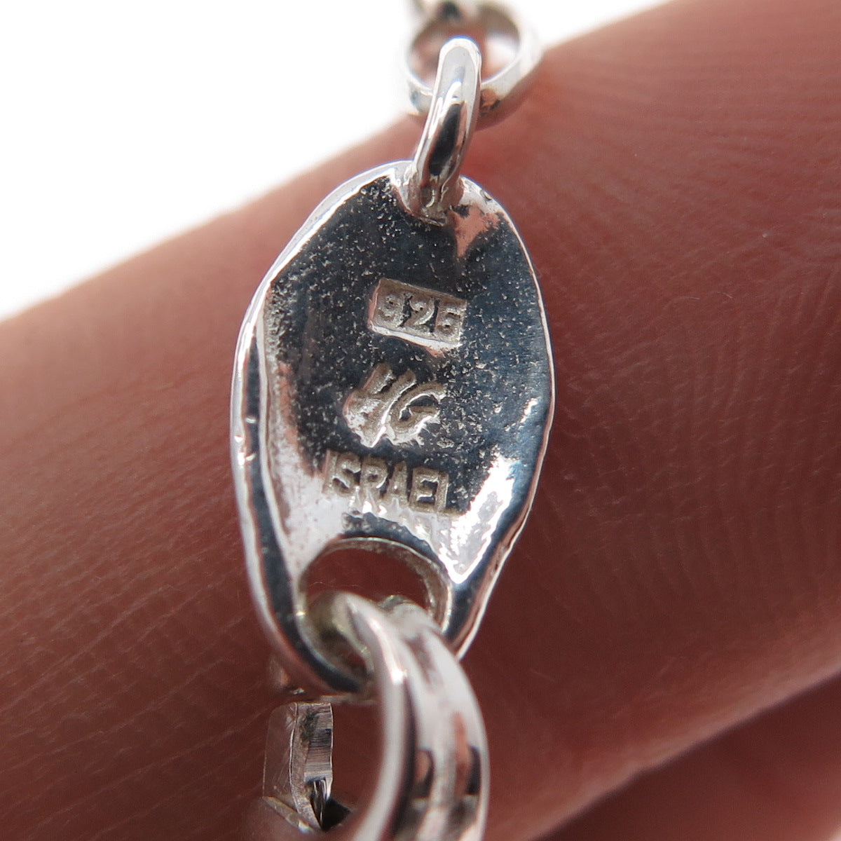 HAGIT GORALI 925 Sterling Silver Vintage Israel Modernist Chain Necklace 20"