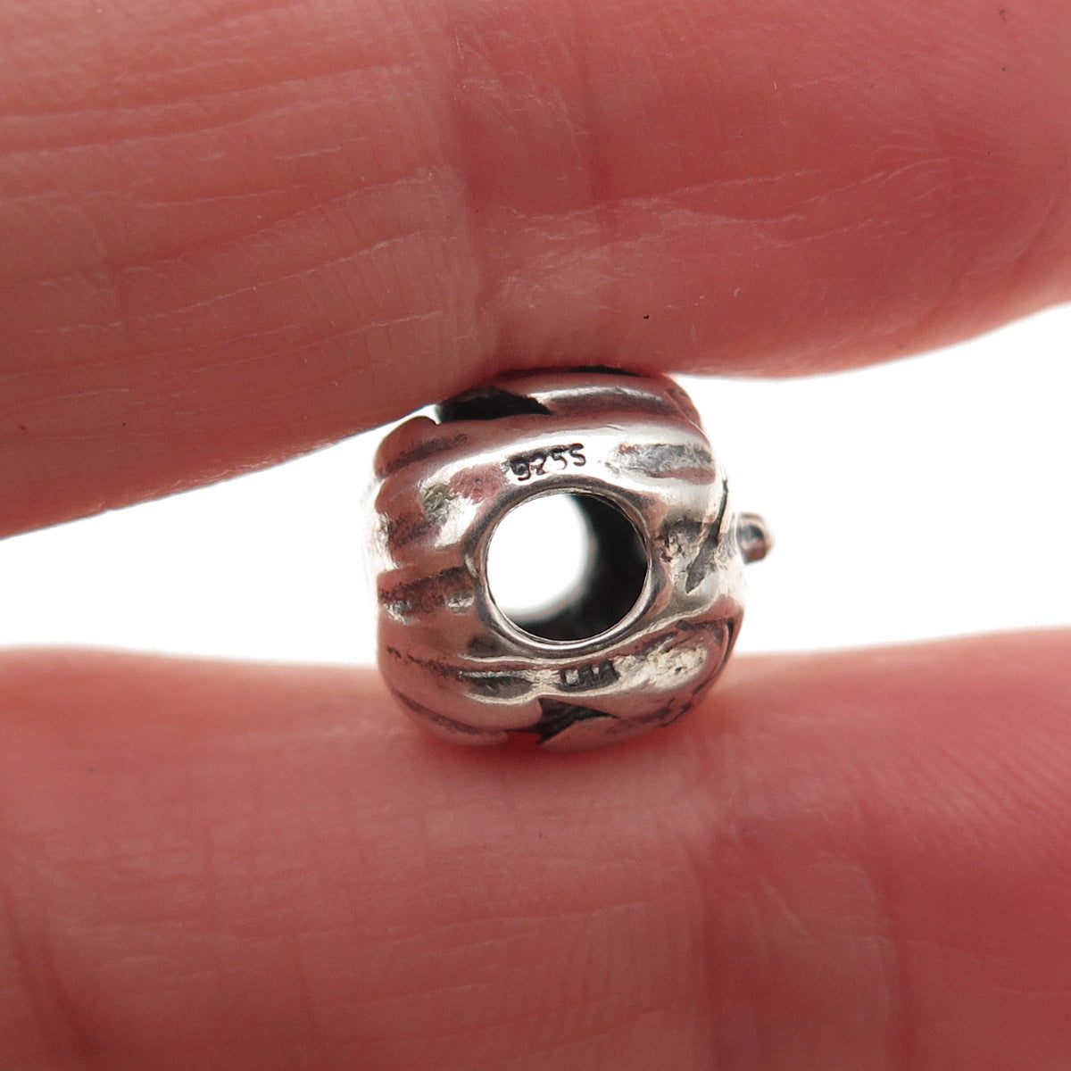 Trollbeads LAA 925 Sterling Silver Halloween Pumpkin Slide Bead Charm