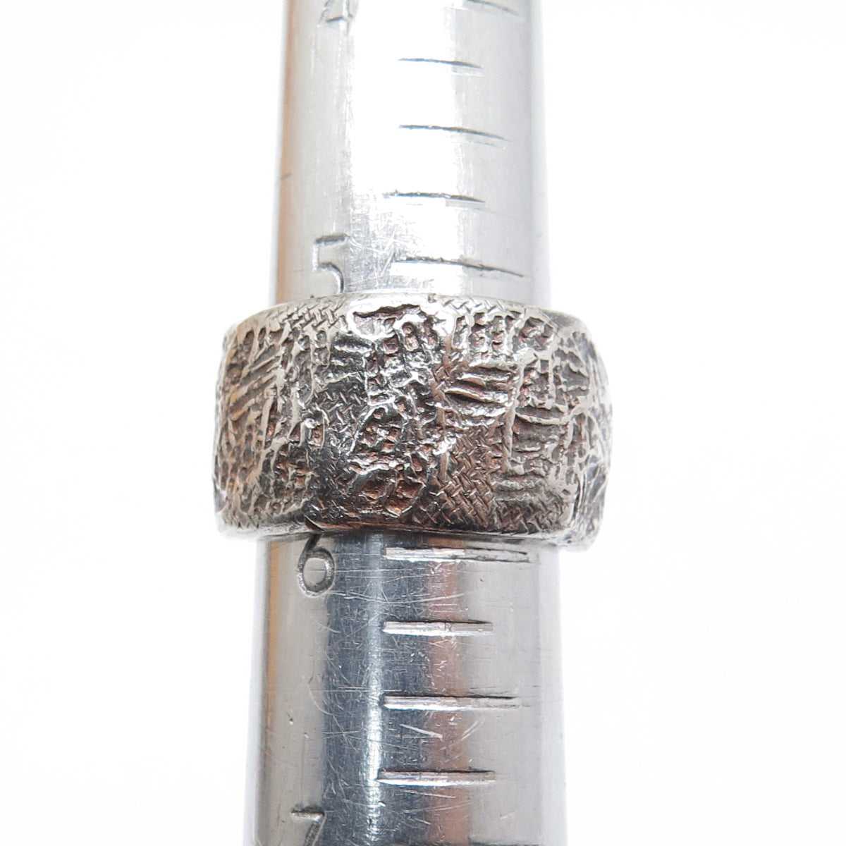 BRIM BITER 925 Sterling Silver Vintage Modernist Oxidized Band Ring Size 6