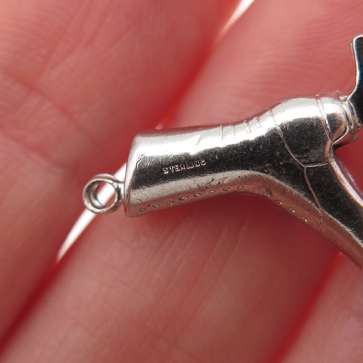 925 Sterling Silver Vintage Ice Skating Shoe Mini Charm Pendant