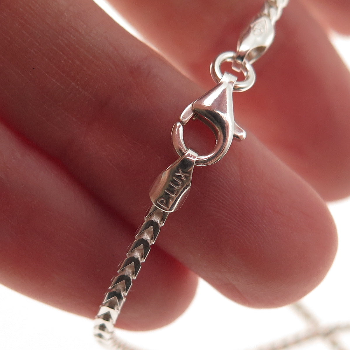 P. Lux 925 Sterling Silver Vintage Italy Franco Chain Necklace 18"