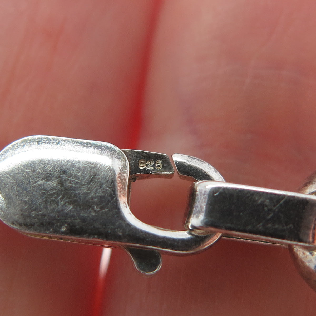 925 Sterling Silver Vintage Modernist Petal Link Oxidized Bracelet 7.5"