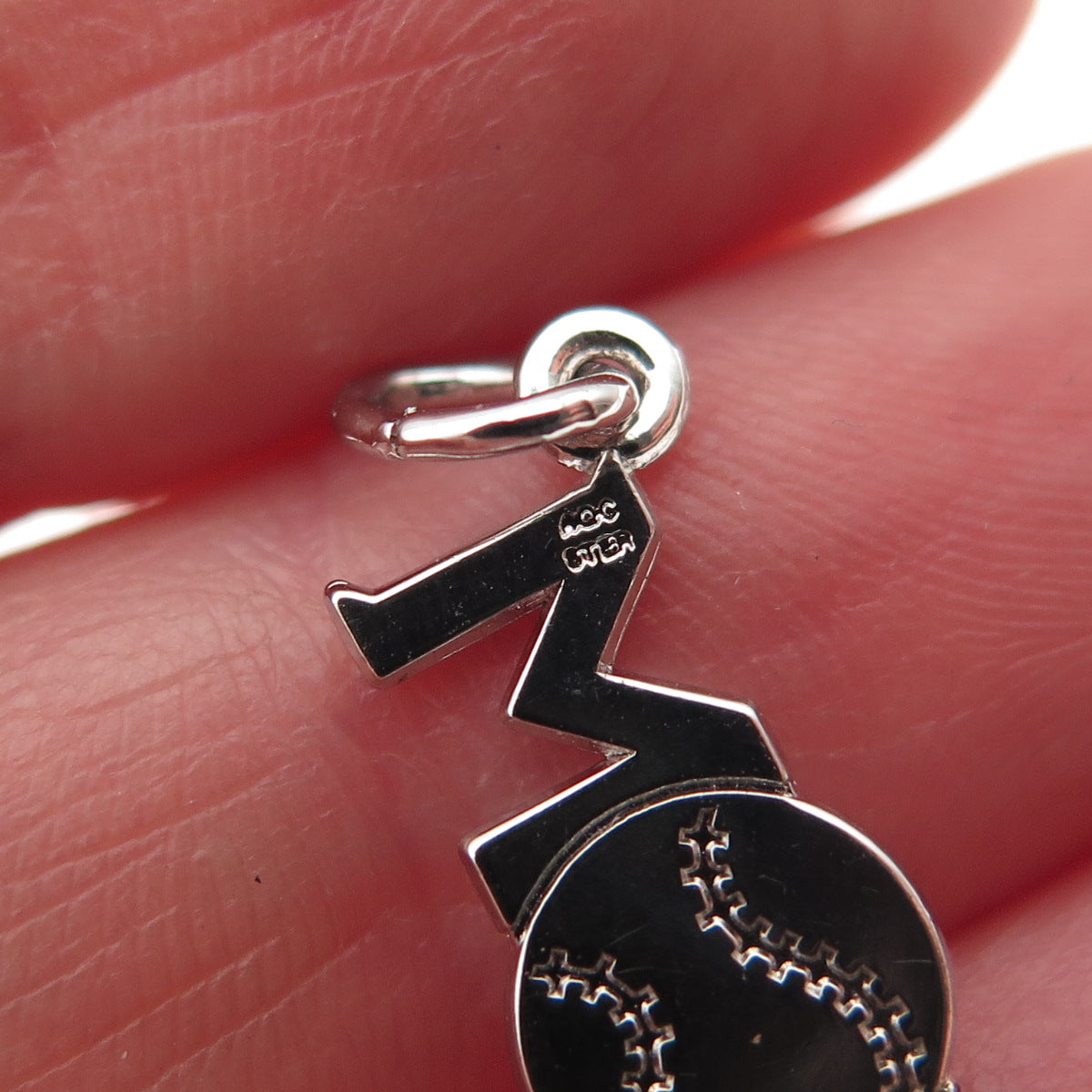 Rembrandt RQC 925 Sterling Silver Vintage Baseball Mom Mini Charm Pendant