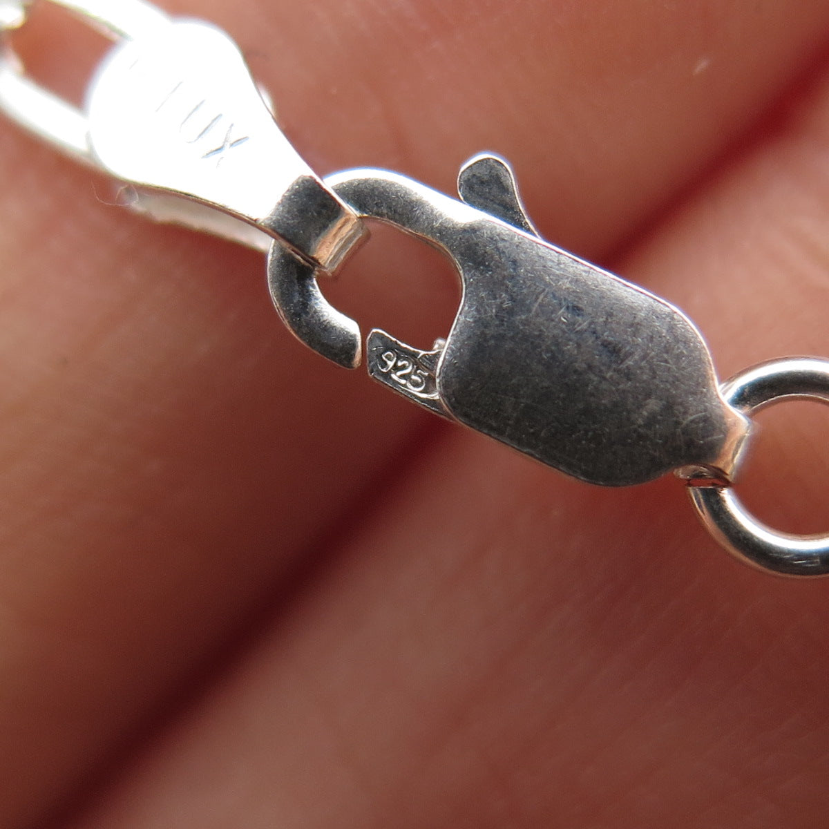 P. LUX 925 Sterling Silver Vintage Italy Figaro Chain Necklace 20"