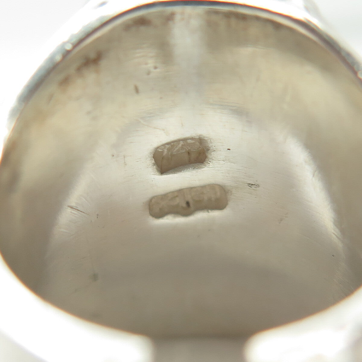 SAJEN 925 Sterling Silver Vintage Real Iolite MOP Swirl Adjustable Ring Size 6.5