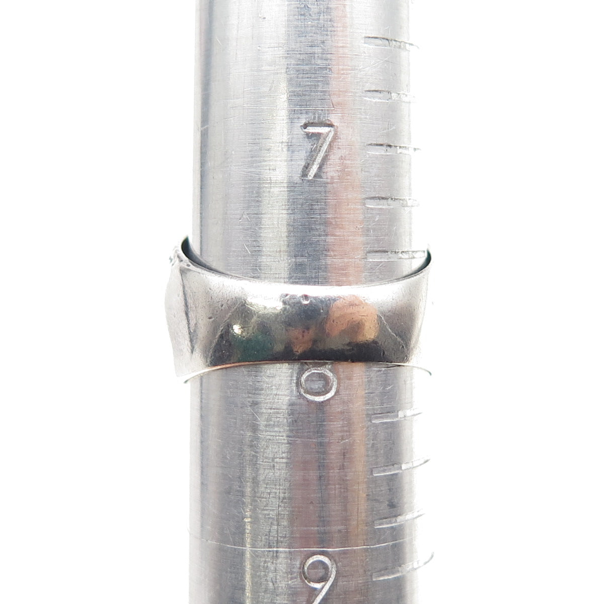 925 Sterling Silver Vintage Modernist Dotted Oxidized Ring Size 8