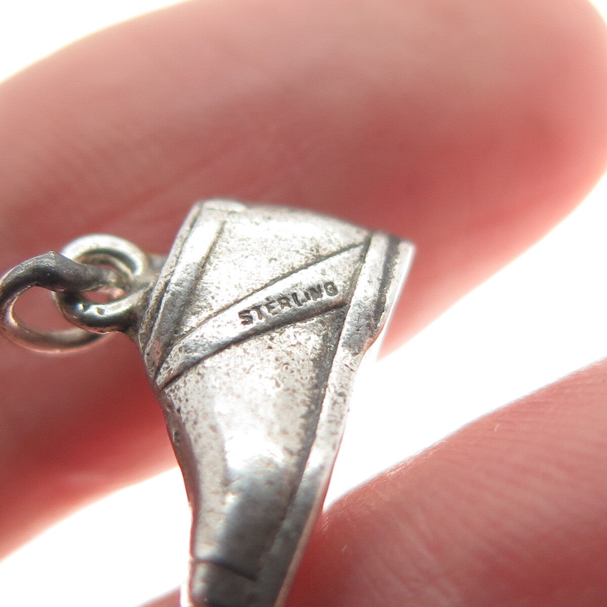 925 Sterling Silver Antique Art Deco Shoe Minimalist Charm Pendant