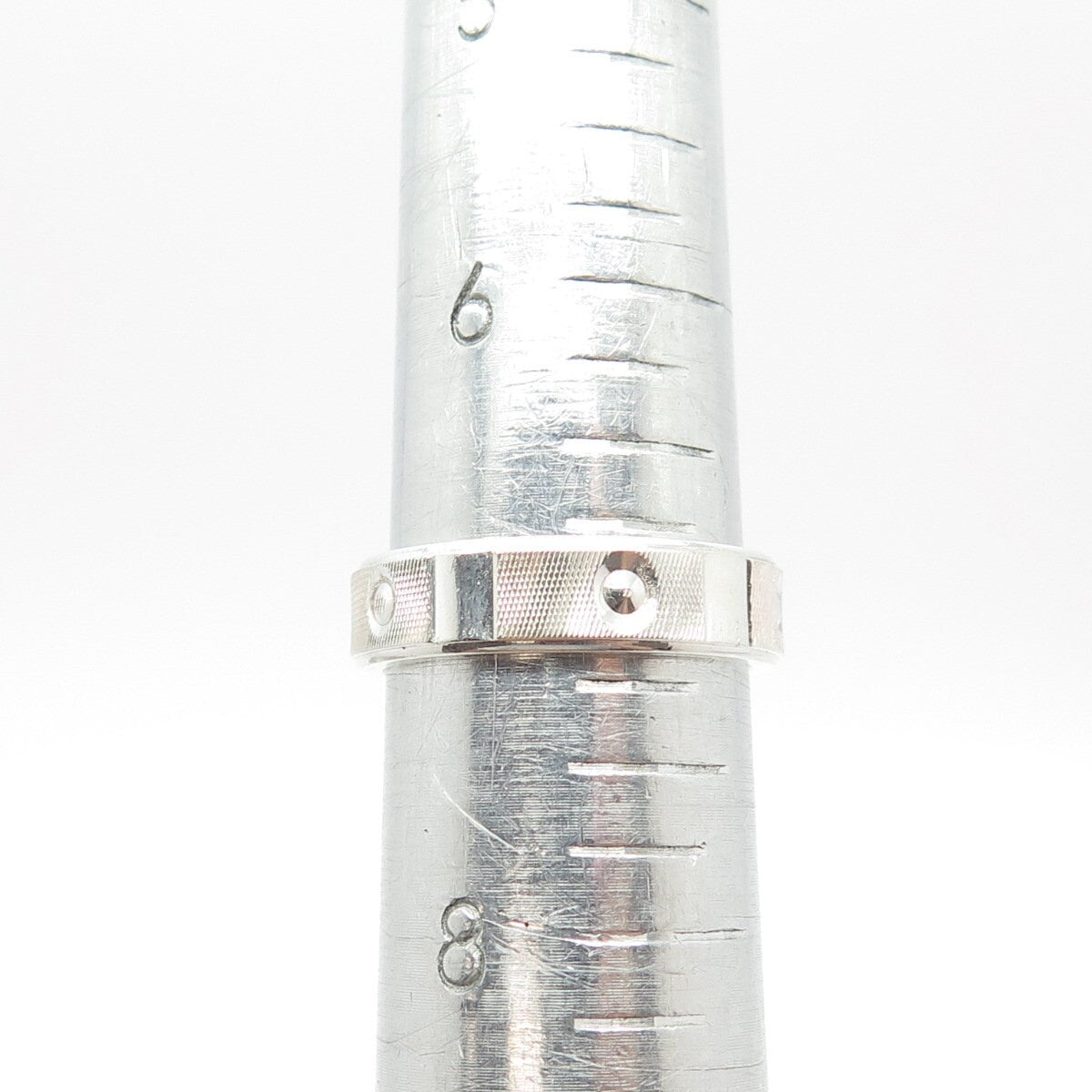 925 Sterling Silver Vintage Textured Band Ring Size 7.25