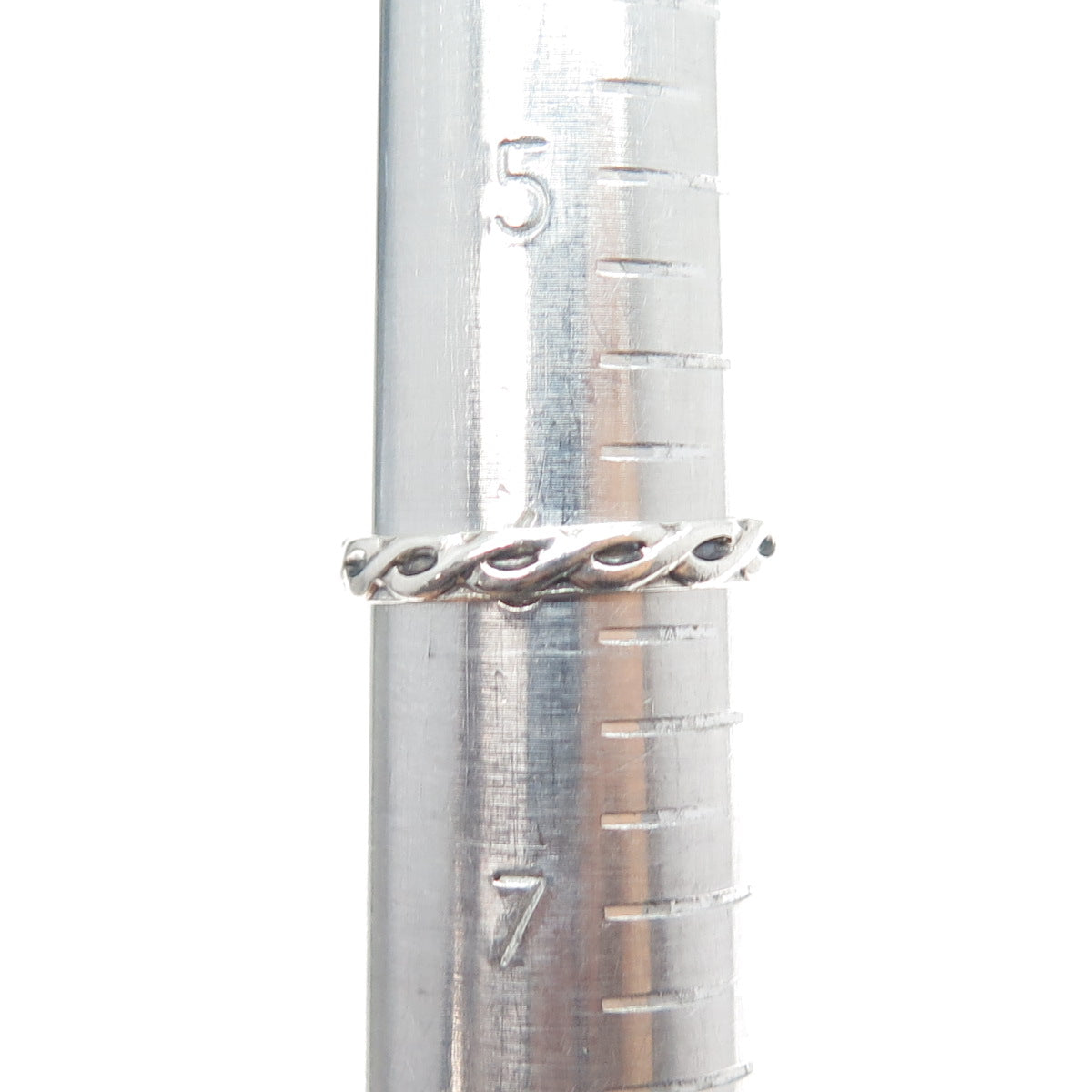 925 Sterling Silver Vintage Oval-Cut C Z Celtic Woven Ring Size 6