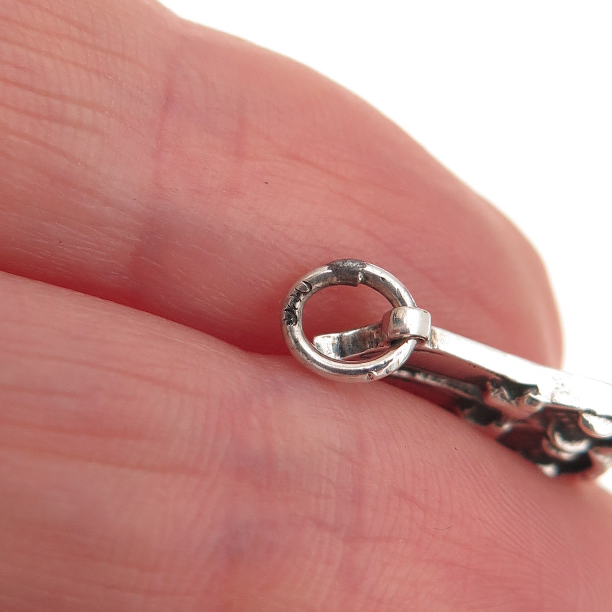 800 Silver Antique Art Deco Skis Oxidized Charm Pendant
