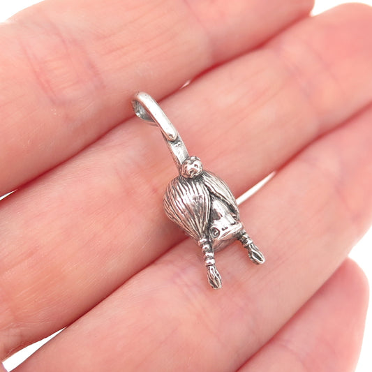 Old Pawn 925 Sterling Silver Vintage Southwestern Indian Chief Charm Pendant