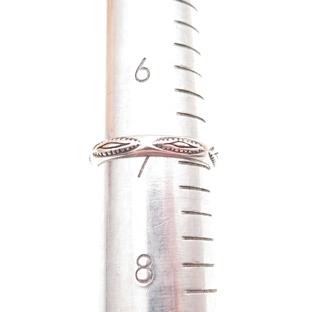 SHUBE 925 Sterling Silver Vintage Southwestern Oxidized Band Ring Size 7