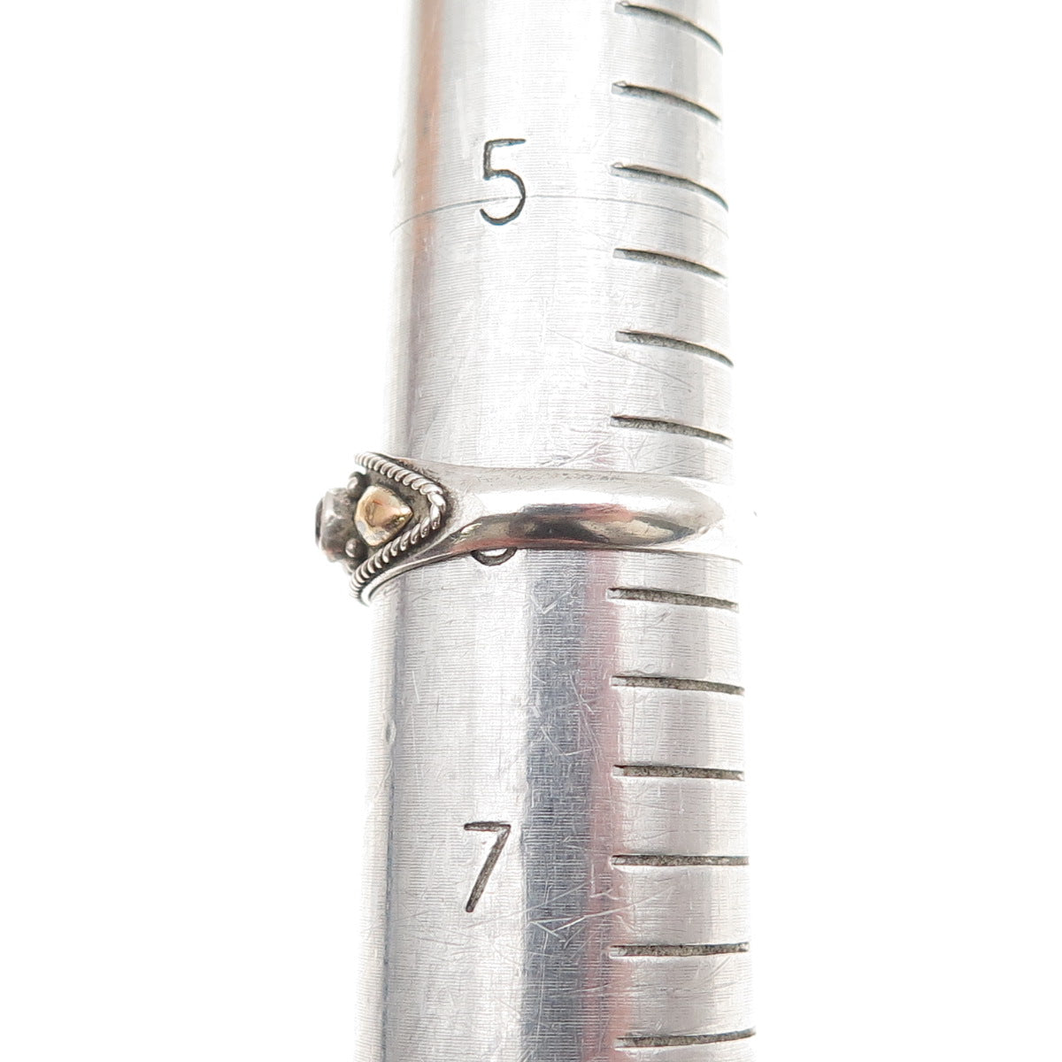 935 Silver 2-Tone Vintage Real Red Garnet Oxidized Ring Size 6