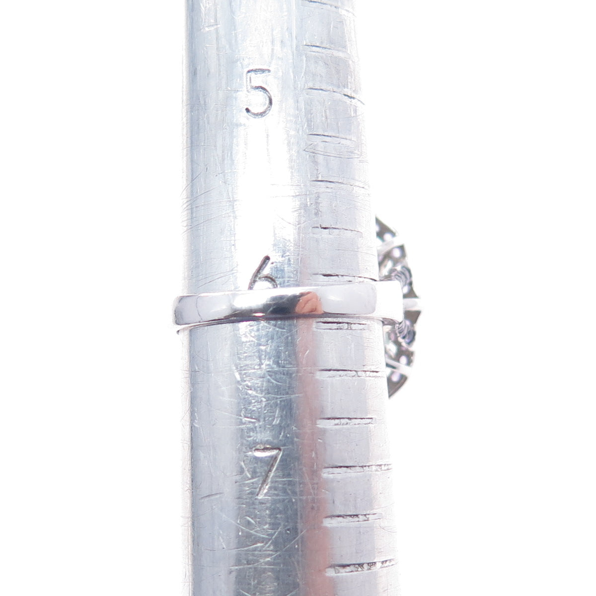 925 Sterling Silver Real Cabochon Larimar & Amethyst Ring Size 6.25