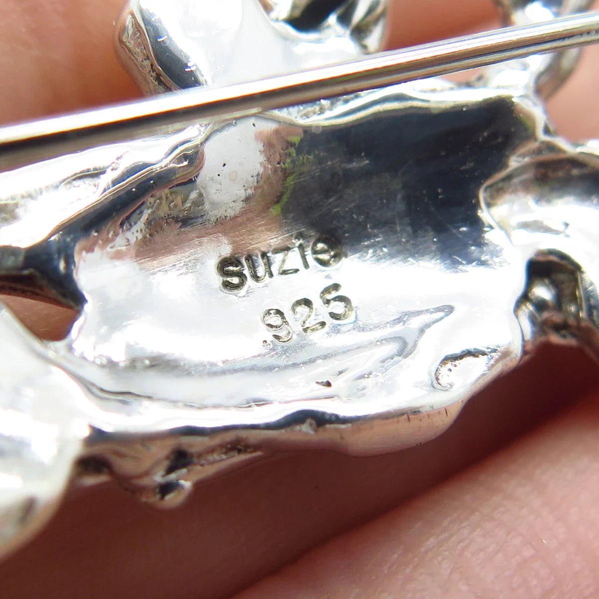 925 Sterling Silver Vintage Suzie Modernist Pin Brooch
