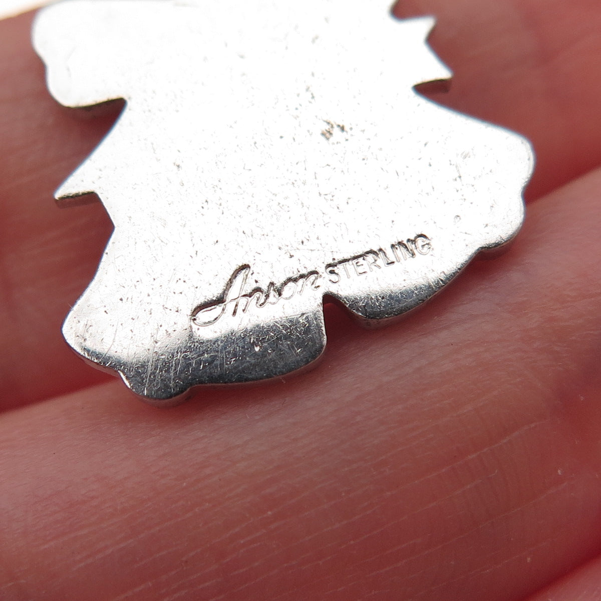 Anson 925 Sterling Silver Antique Art Deco Christmas Bells Charm Pendant
