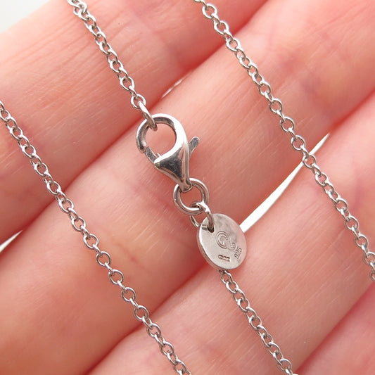 925 Sterling Silver Vintage London Cable Chain Necklace 16-18"