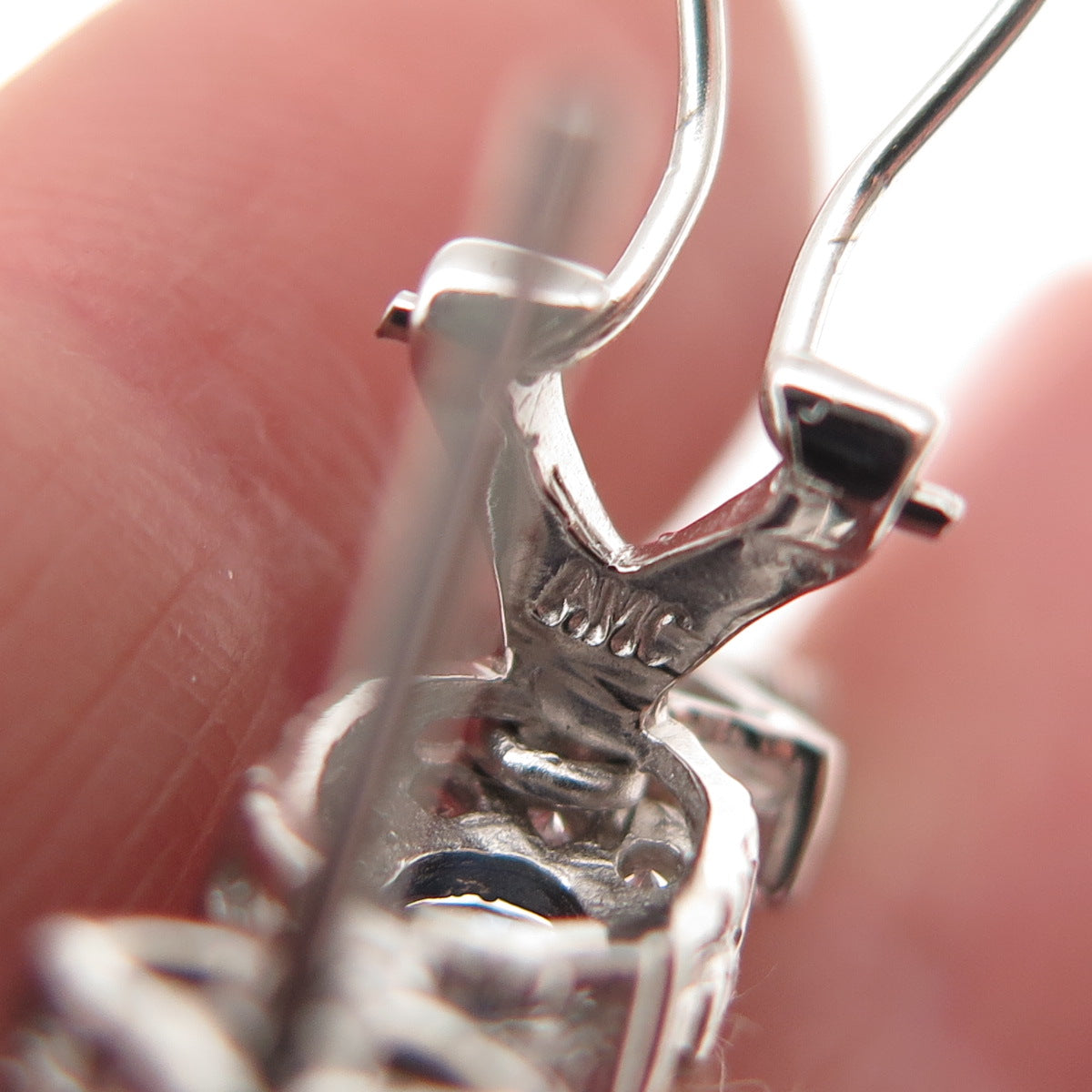 925 Sterling Silver Oval-Cut Blue & Round-Cut White C Z Dangle Earrings