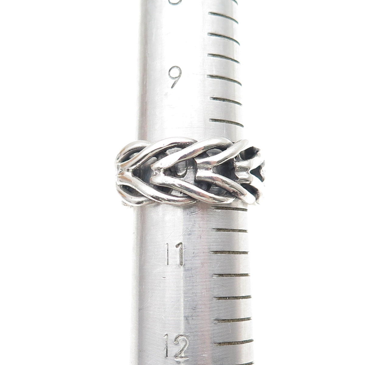 925 Sterling Silver Vintage Interlocked Overlap Band Ring Size 10.5