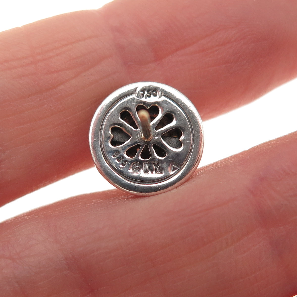 David Yurman Sterling Silver 18K Gold Vintage Real Diamond Cookie Cable Earrings