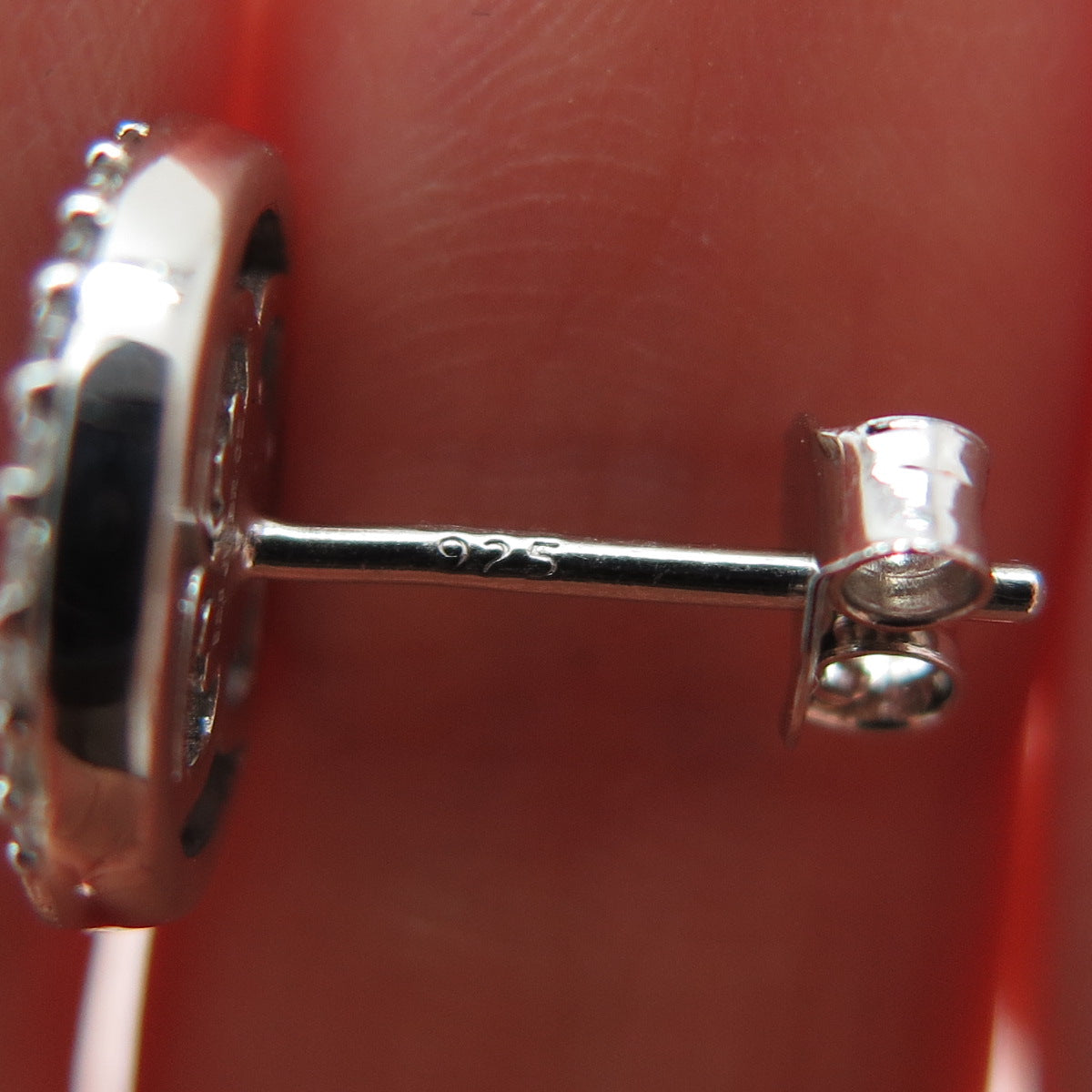 JANE SEYMOUR 925 Sterling Silver Round-Cut C Z Yin Yang Stud Earrings