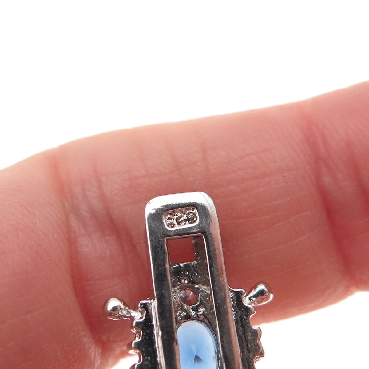925 Sterling Silver Real Tanzanite & C Z Bohemian Bracelet 6.75"