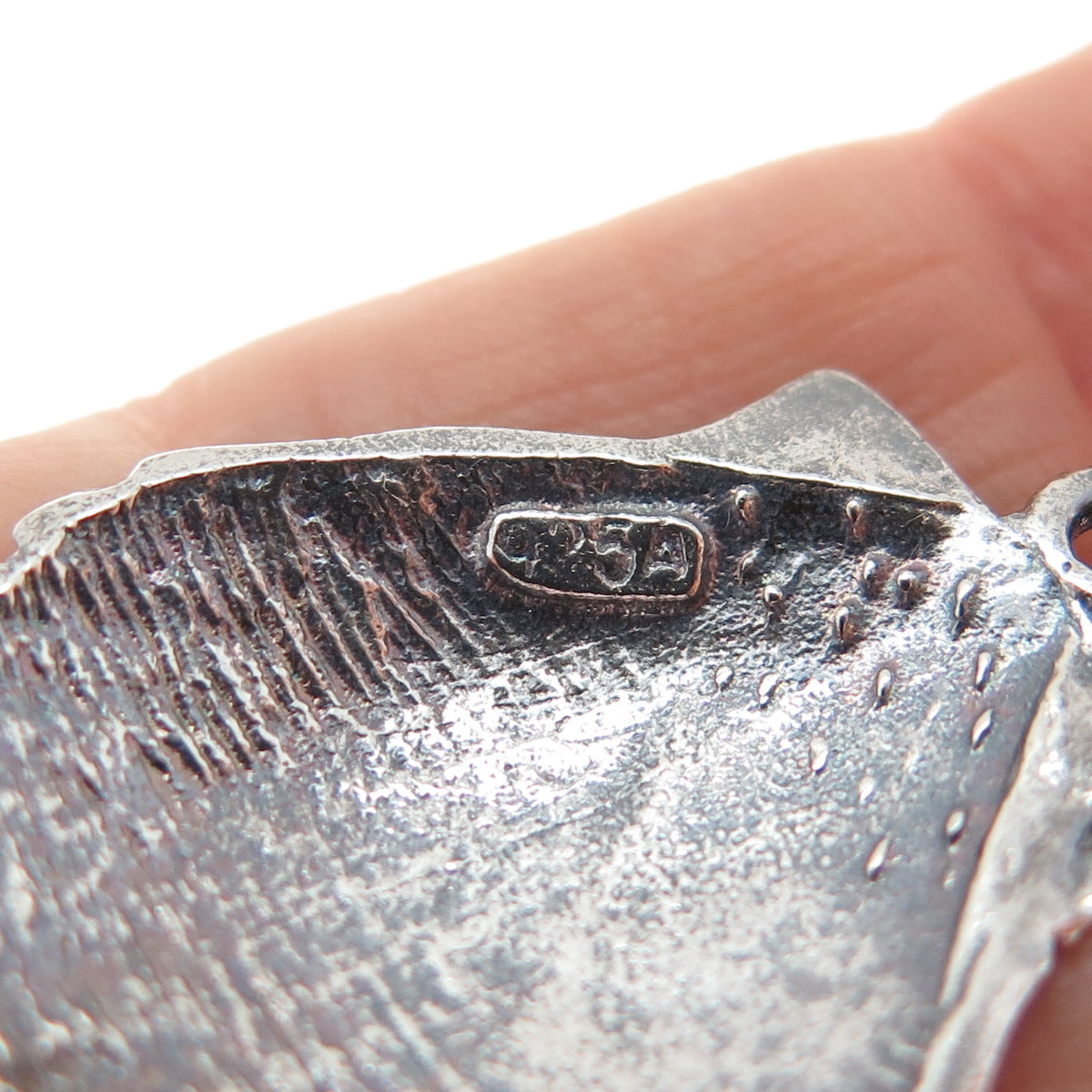 925 Sterling Silver Vintage Seashell Oxidized Charm Pendant