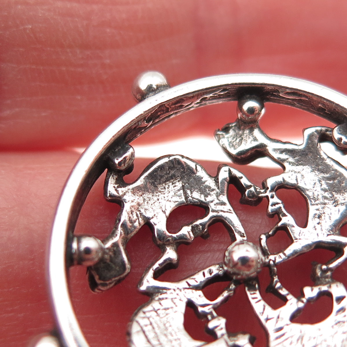 925 Sterling Silver Vintage Lizard Cross Oxidized Charm Pendant