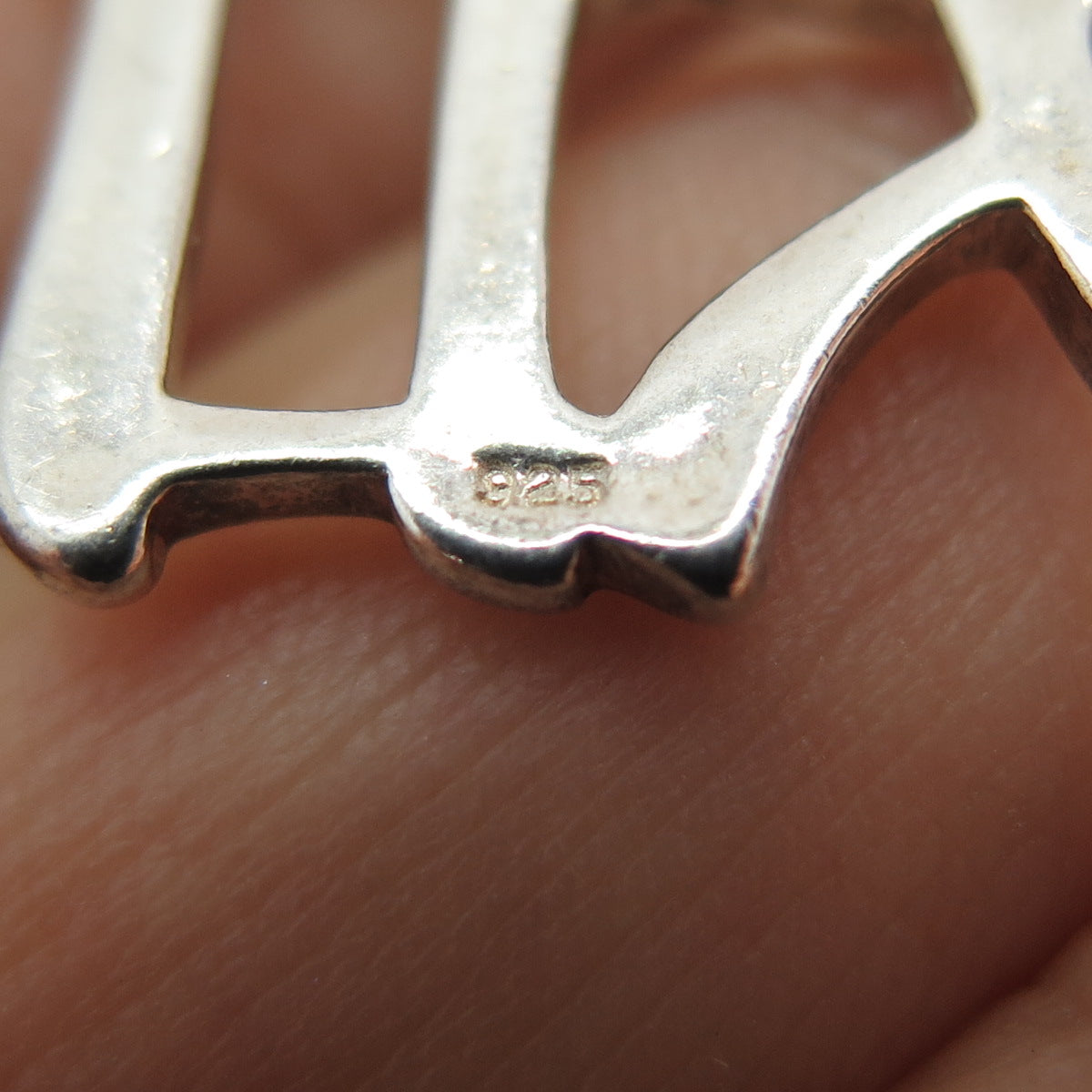 925 Sterling Silver Vintage Fortune Chinese Character Charm Pendant