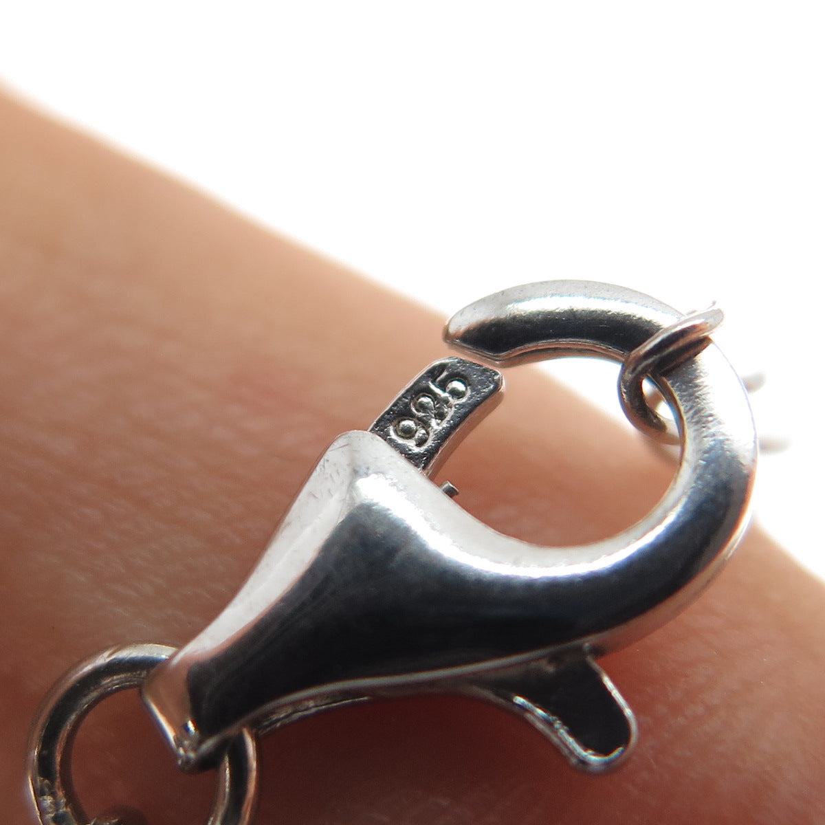 925 Sterling Silver Vintage Modernist Chain Necklace 16-18"