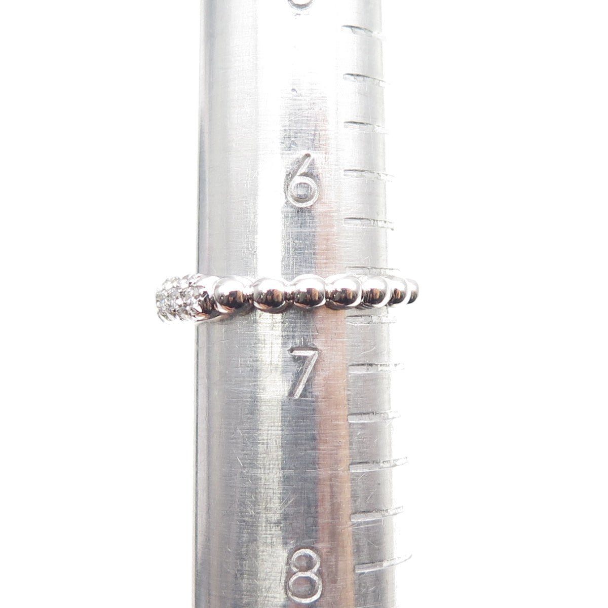 925 Sterling Silver Round-Cut C Z Bubble Ring Size 6.75