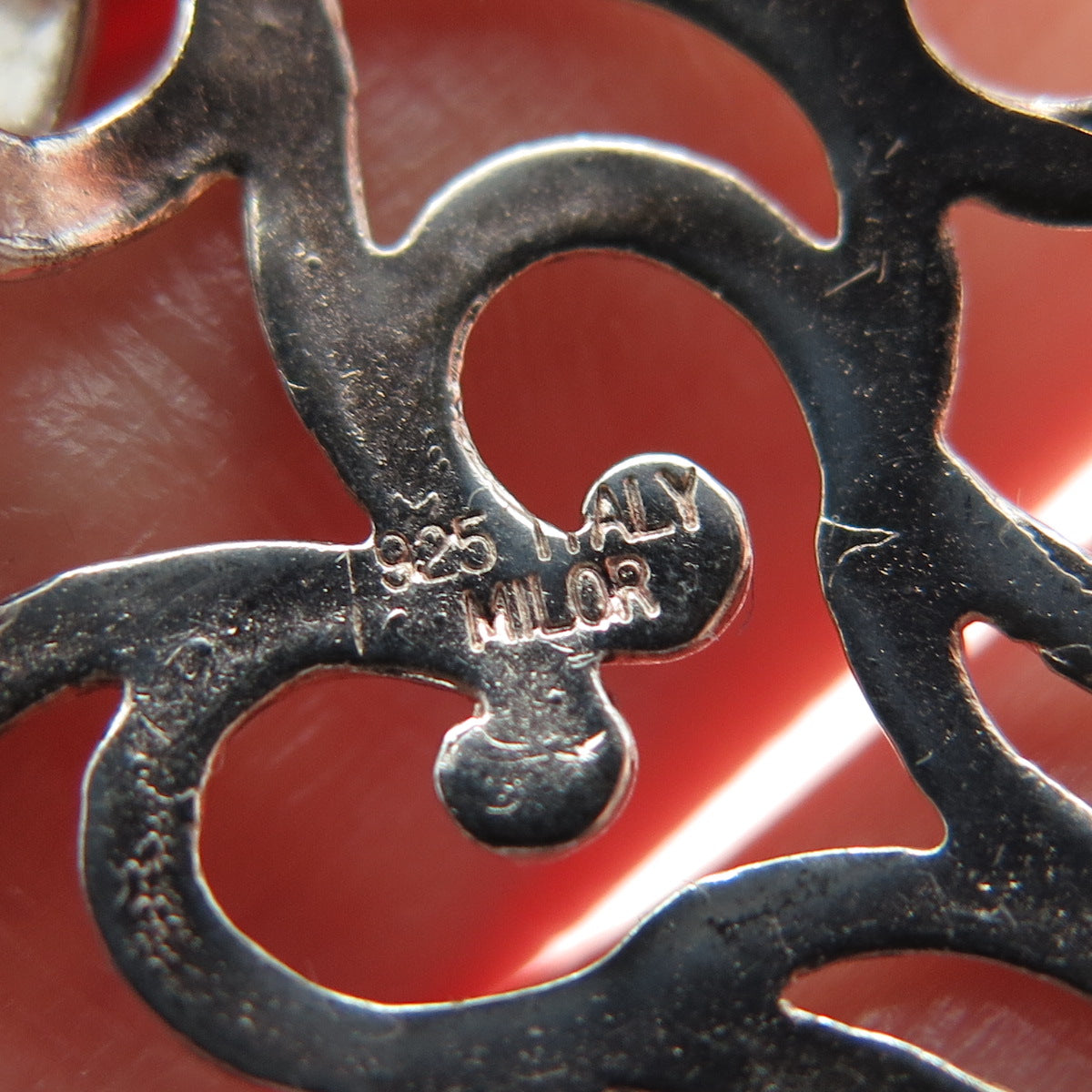 MILOR 925 Sterling Silver Vintage Italy Ornate Heart Charm Pendant