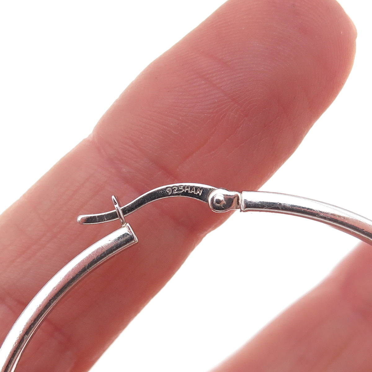 Han 925 Sterling Silver Tube Hoop Earrings