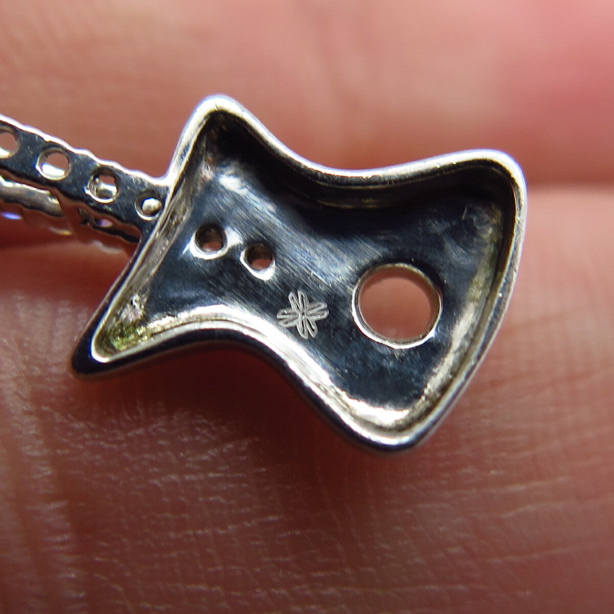 925 Sterling Silver C Z Guitar Charm Pendant