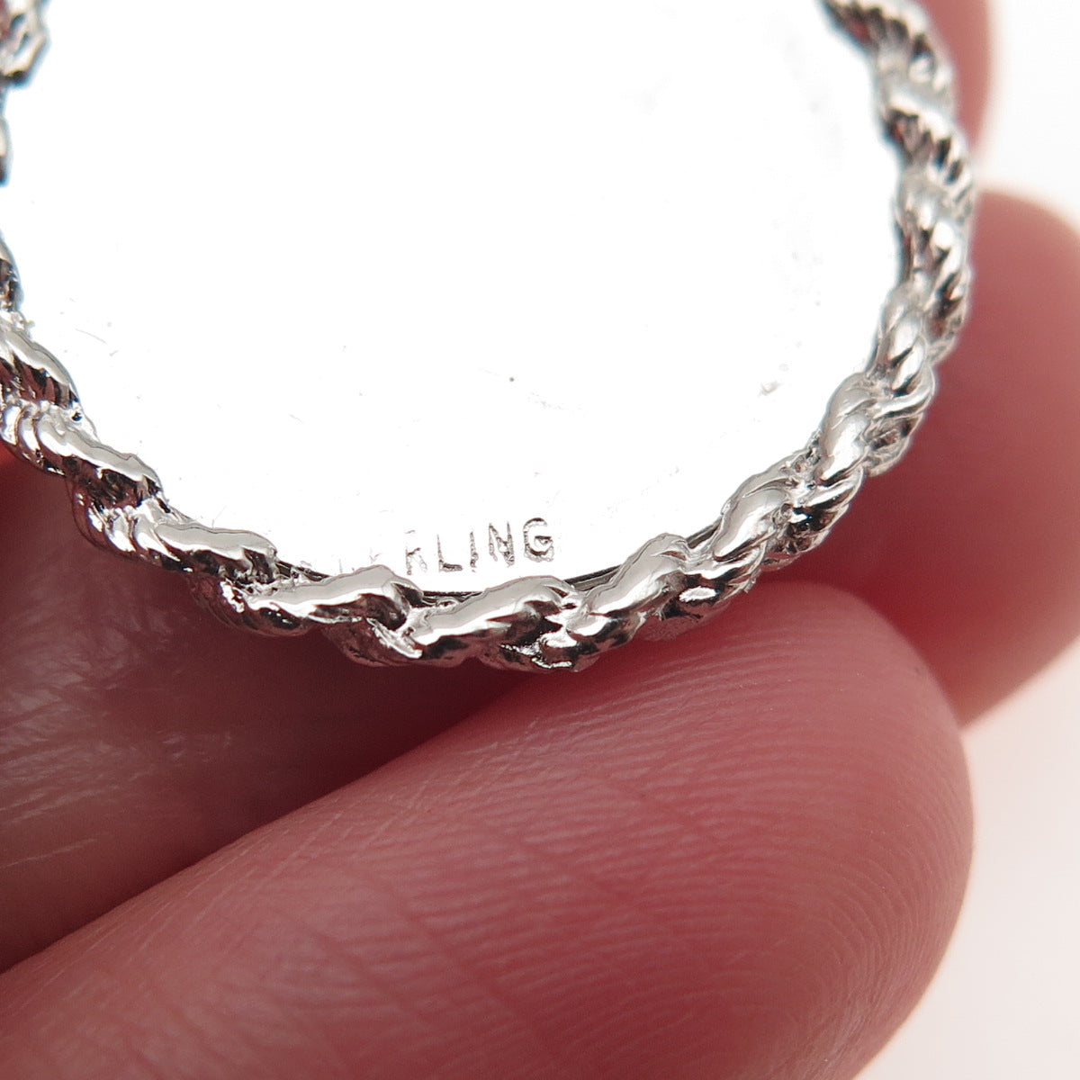 925 Sterling Silver Vintage Rhinestone Santa Merry Christmas Charm Pendant